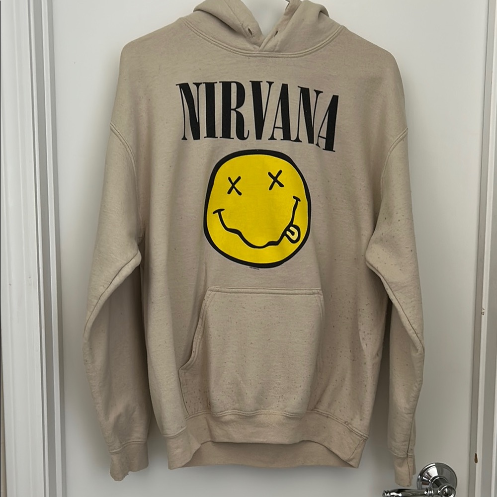 Nirvana Smiley Hoodie Men’s Size Medium Pockets